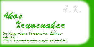 akos krumenaker business card